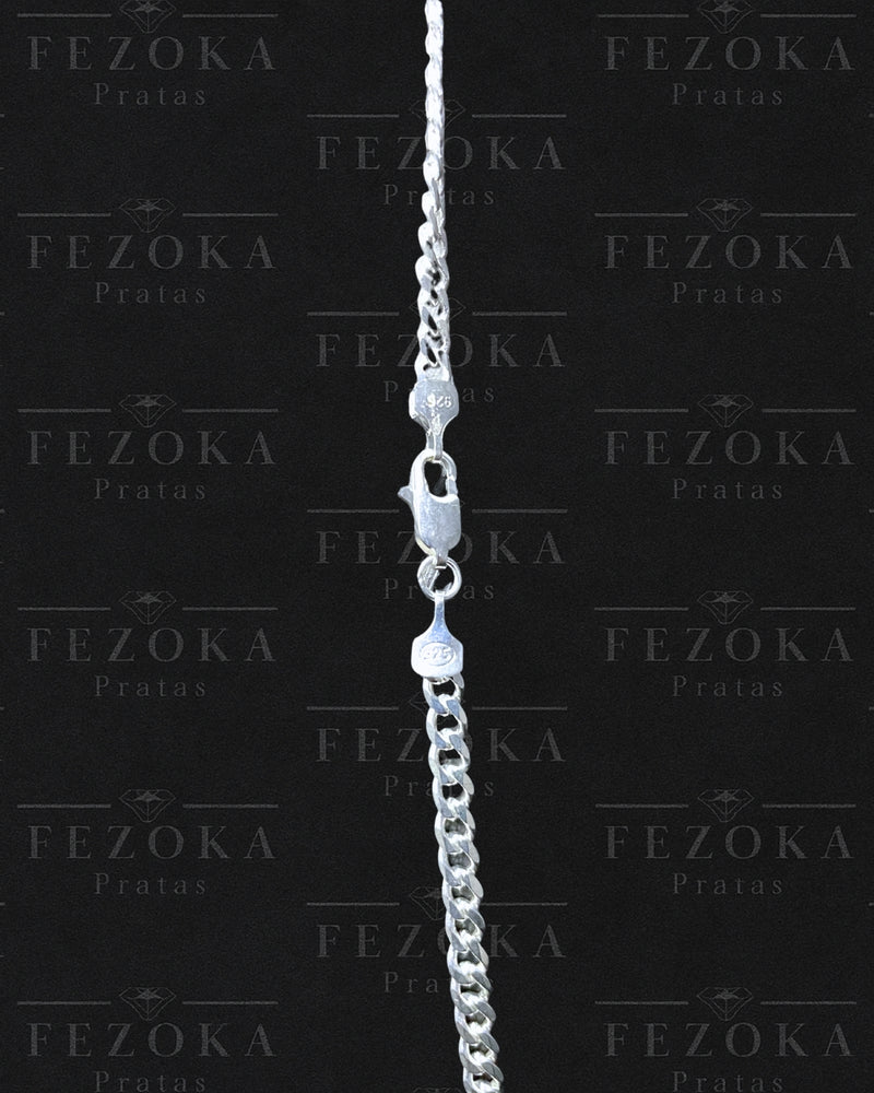 Corrente Prata 925 Nacional - 4mm - Elo 1x1 Grumet - Fecho Italiano