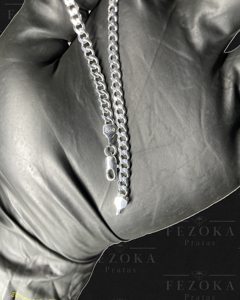 Conjunto Prata 925 Nacional 4mm - Elo 1x1 - Fecho italiano