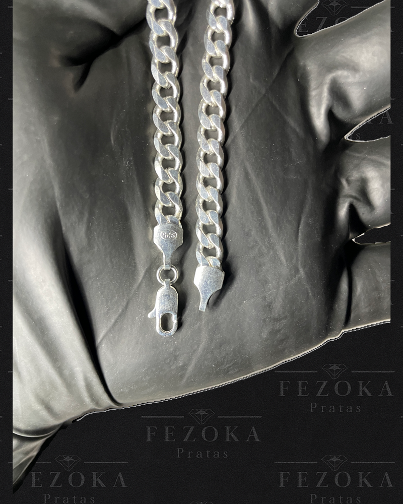 Pulseira Prata 925 Nacional - 6mm - Elo 1x1 Grumet - Fecho Italiano