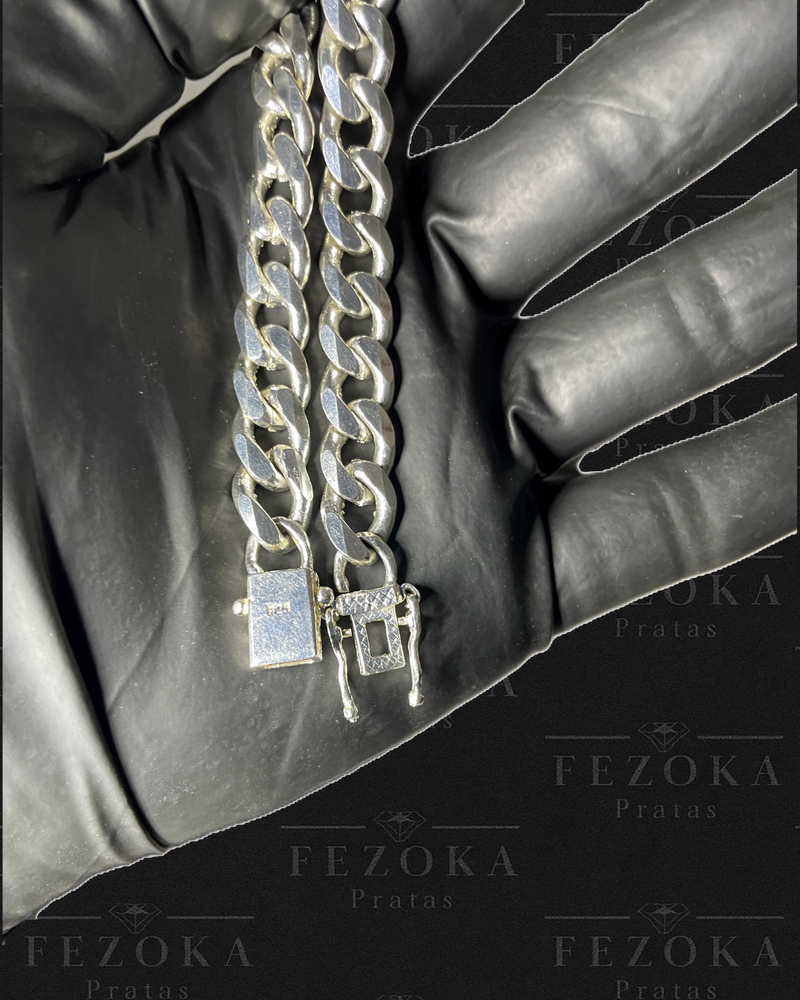 Pulseira Prata 925 Nacional - 10mm - Elo 1x1 Grumet - Fecho Gaveta Antifurto