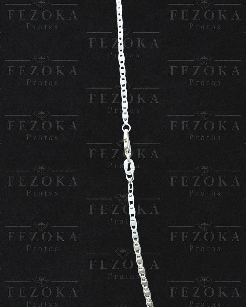 Corrente Prata 925 Nacional - 2mm - Piastrini - Fecho Italiano