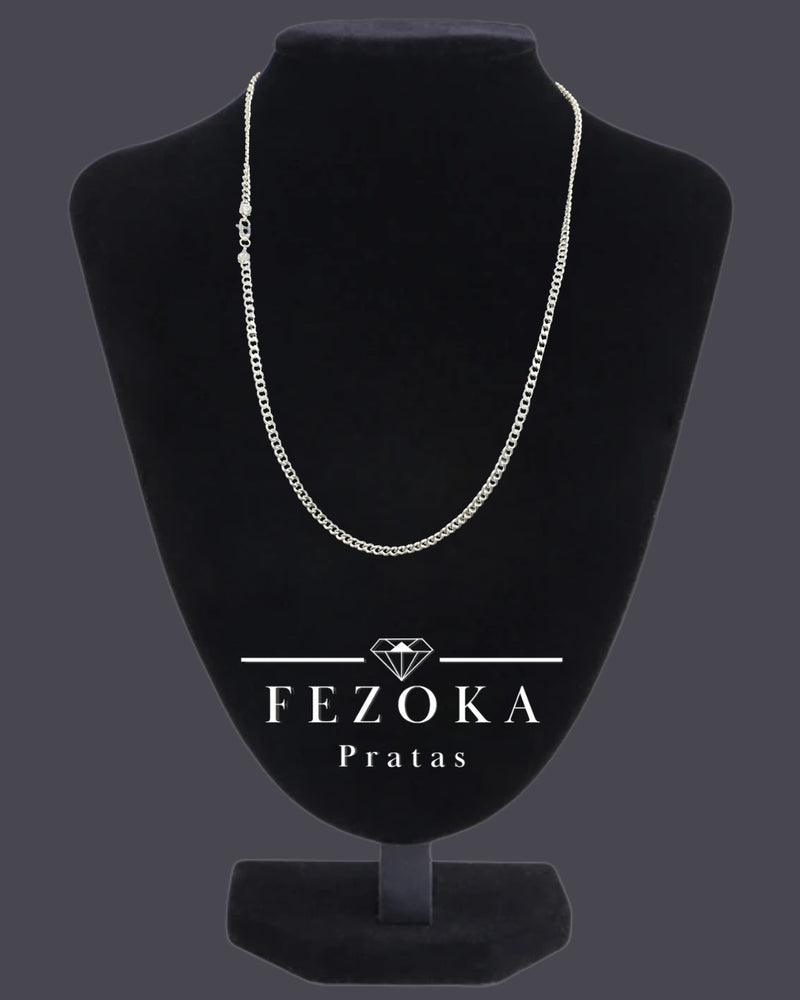 Conjunto Prata 925 Nacional 4mm - Elo 1x1 - Fecho italiano