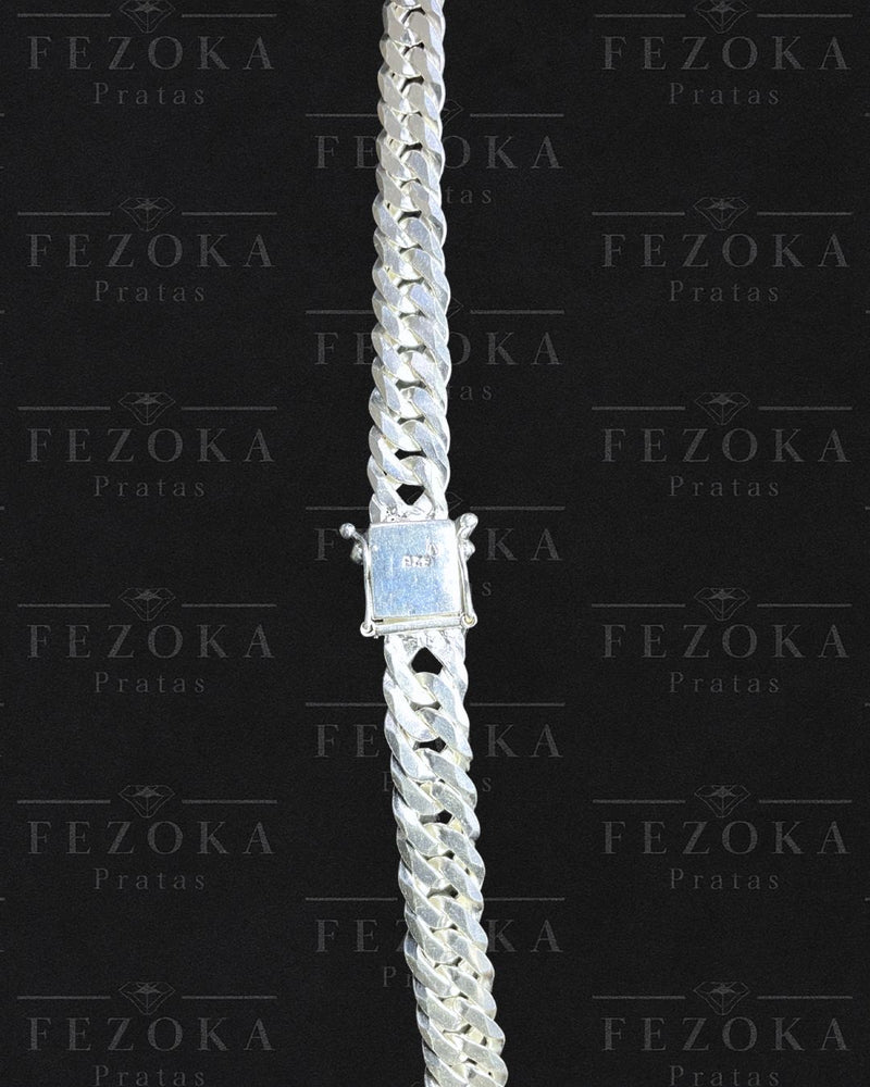 Corrente Prata 925 Nacional - 10mm - Elo duplo Italiana - Fecho Gaveta Antifurto