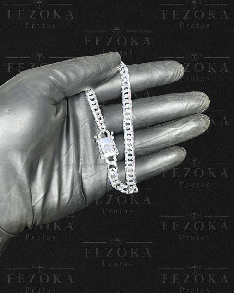 Pulseira Prata 925 Nacional - 6.5mm - Elo duplo - Fecho Gaveta Antifurto