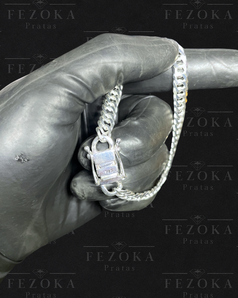 Pulseira Prata 925 Nacional - 6.5mm - Elo duplo - Fecho Gaveta Antifurto