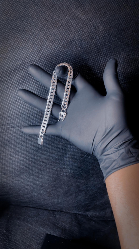Pulseira Prata 925 Nacional - 8mm Elo duplo - Fecho Gaveta Antifurto
