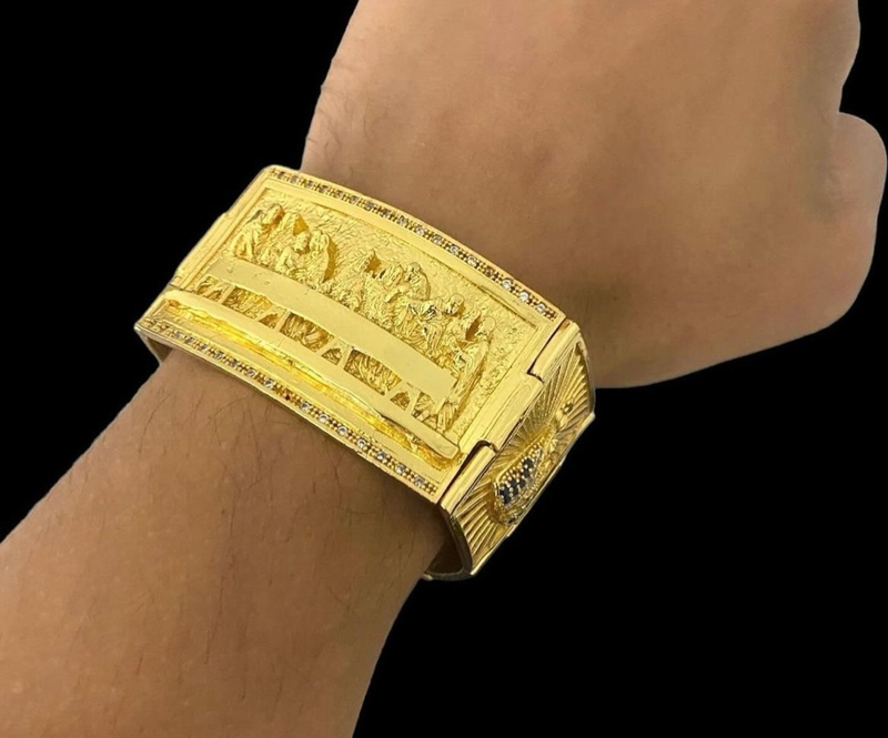 Bracelete Santa ceia Moeda antiga