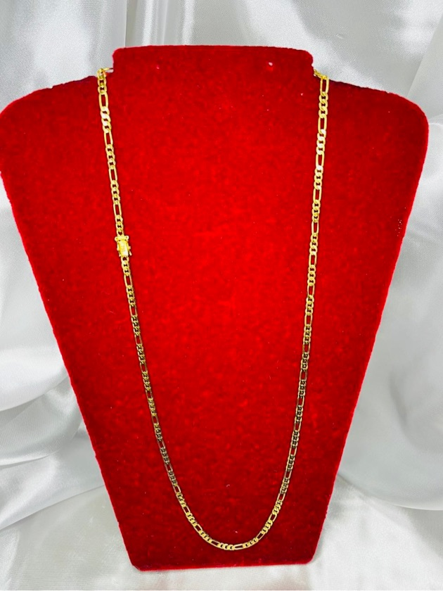 Corrente Banhada a ouro - 4mm - Elo 3x1 Grumet - Fecho