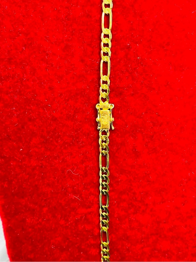 Corrente Banhada a ouro - 4mm - Elo 3x1 Grumet - Fecho