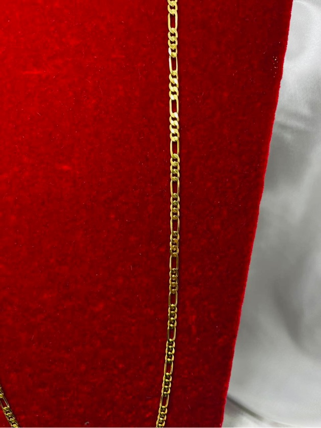 Corrente Banhada a ouro - 4mm - Elo 3x1 Grumet - Fecho