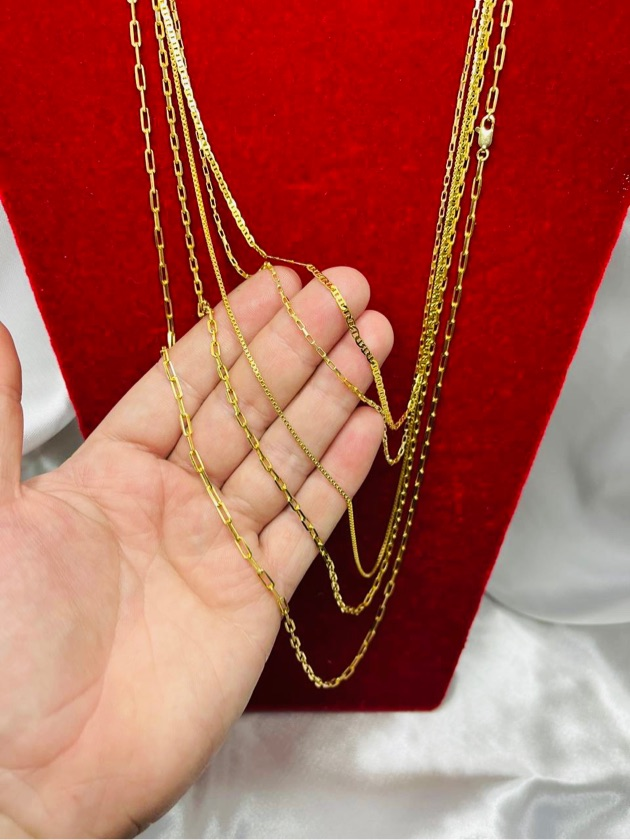 Corrente Banhada a ouro - 2mm - Elo Piastrini - Fecho