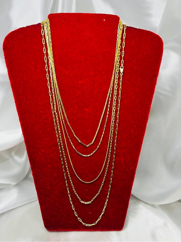 Corrente Banhada a ouro - 2mm - Elo Piastrini - Fecho