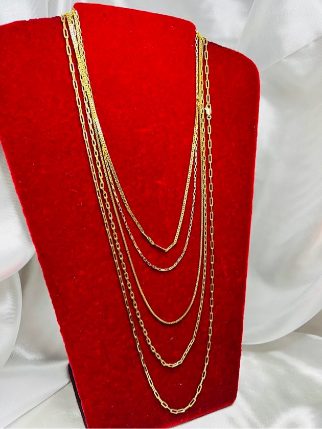 Corrente Banhada a ouro - 2mm - Elo Piastrini - Fecho
