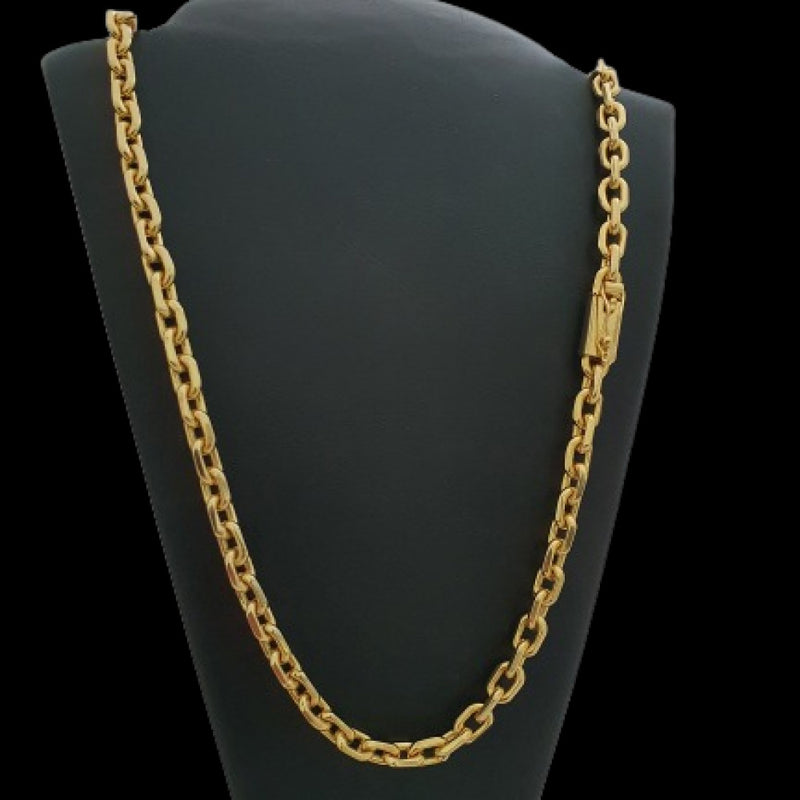 Corrente Moeda antiga - 10mm - Elo Cartier - Fecho Gaveta Antifurto