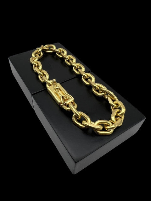 Pulseira Moeda antiga - 8mm - Elo Cartier - Fecho Gaveta Antifurto