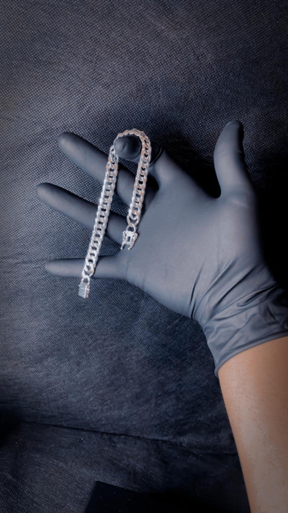 Pulseira Prata 925 Nacional - 10mm -Elo duplo - Fecho Gaveta Antifurto